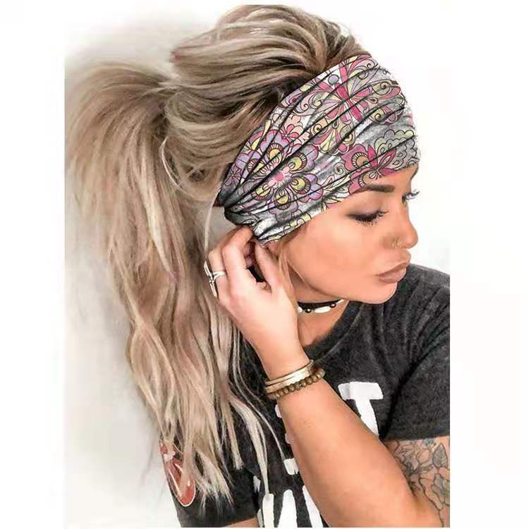 Summer Women's Yoga Headscarf Wide Hair Band
